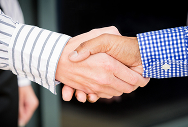 Two hands sharing a handshake