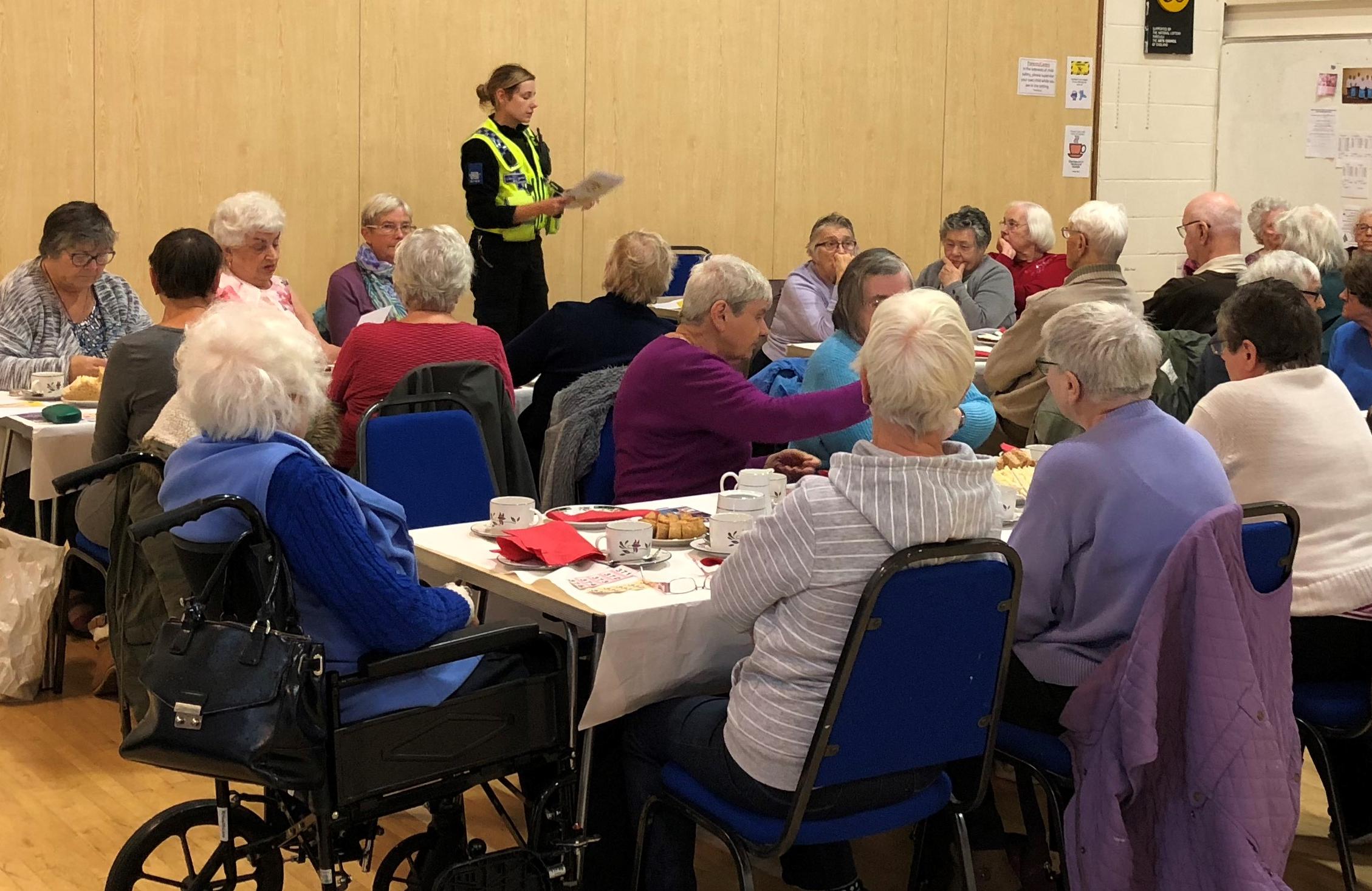 PCSO Heather Mills talking to the group
