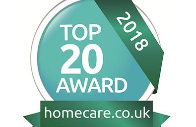 homecare.co.uk Award Top 20 award