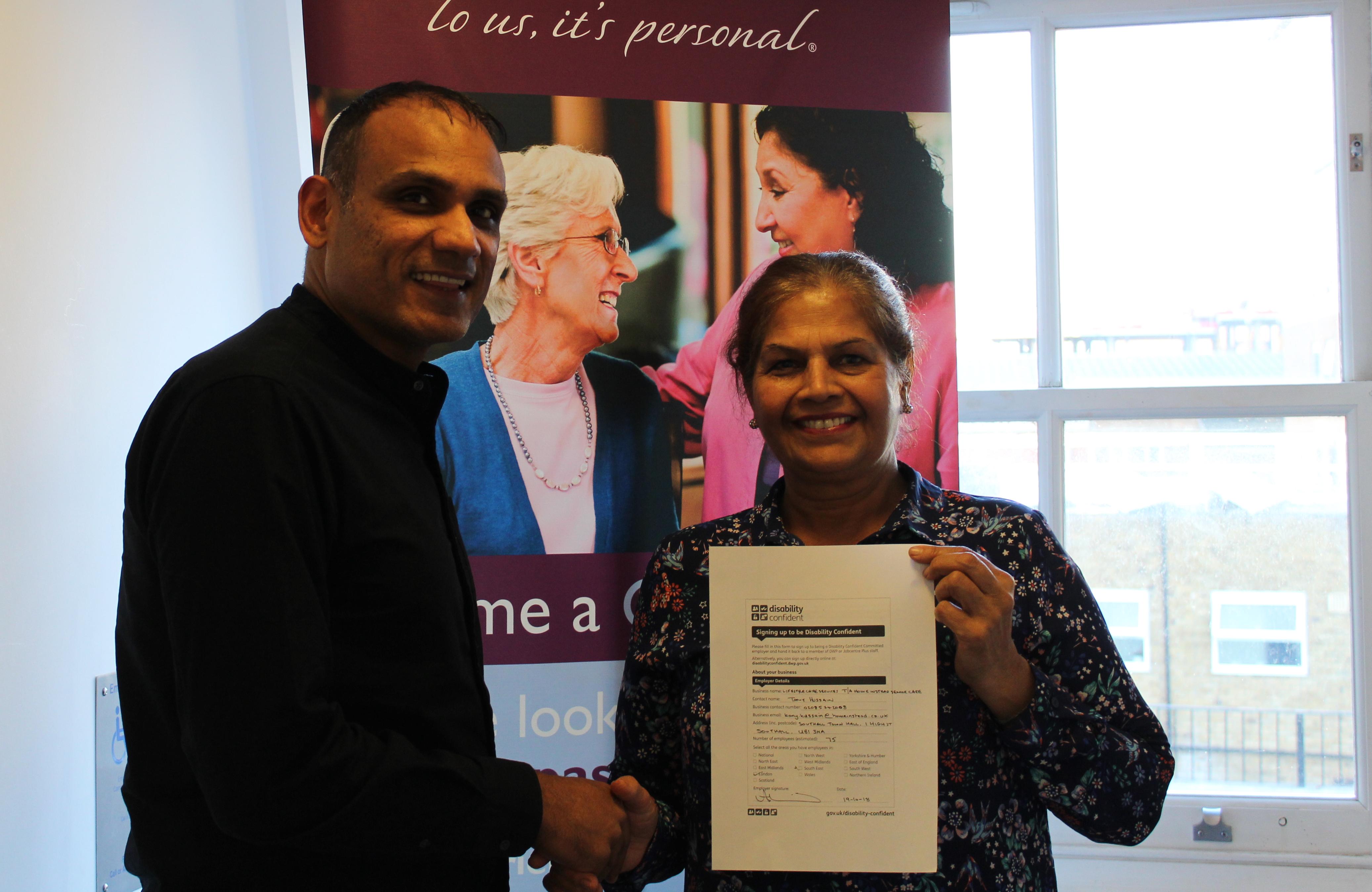 Caregiver awarded certificate