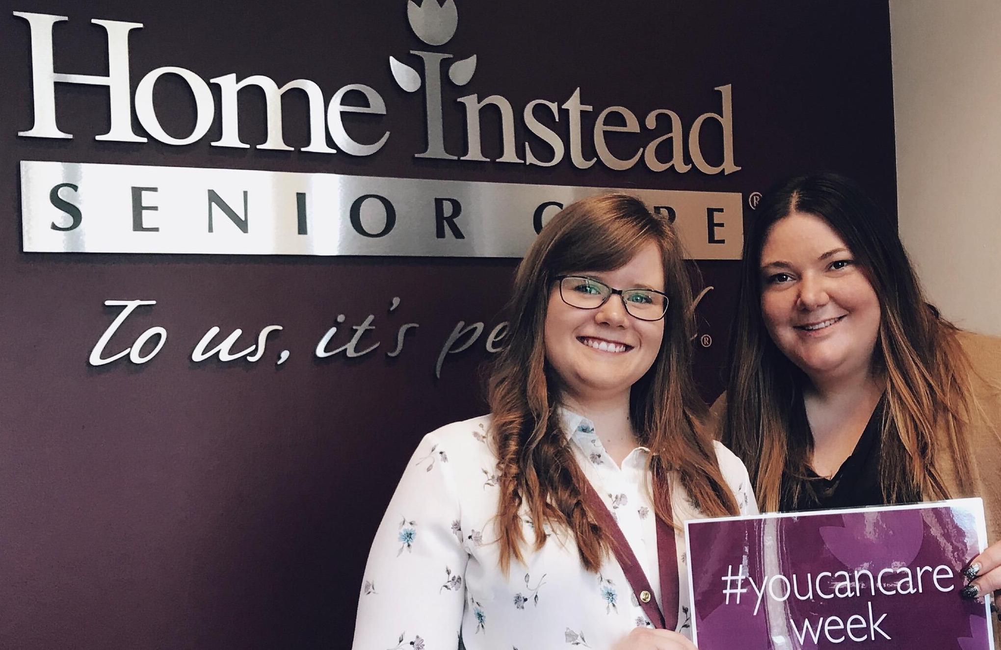 Becky Darnell and Hollie Wallis with #YouCanCare