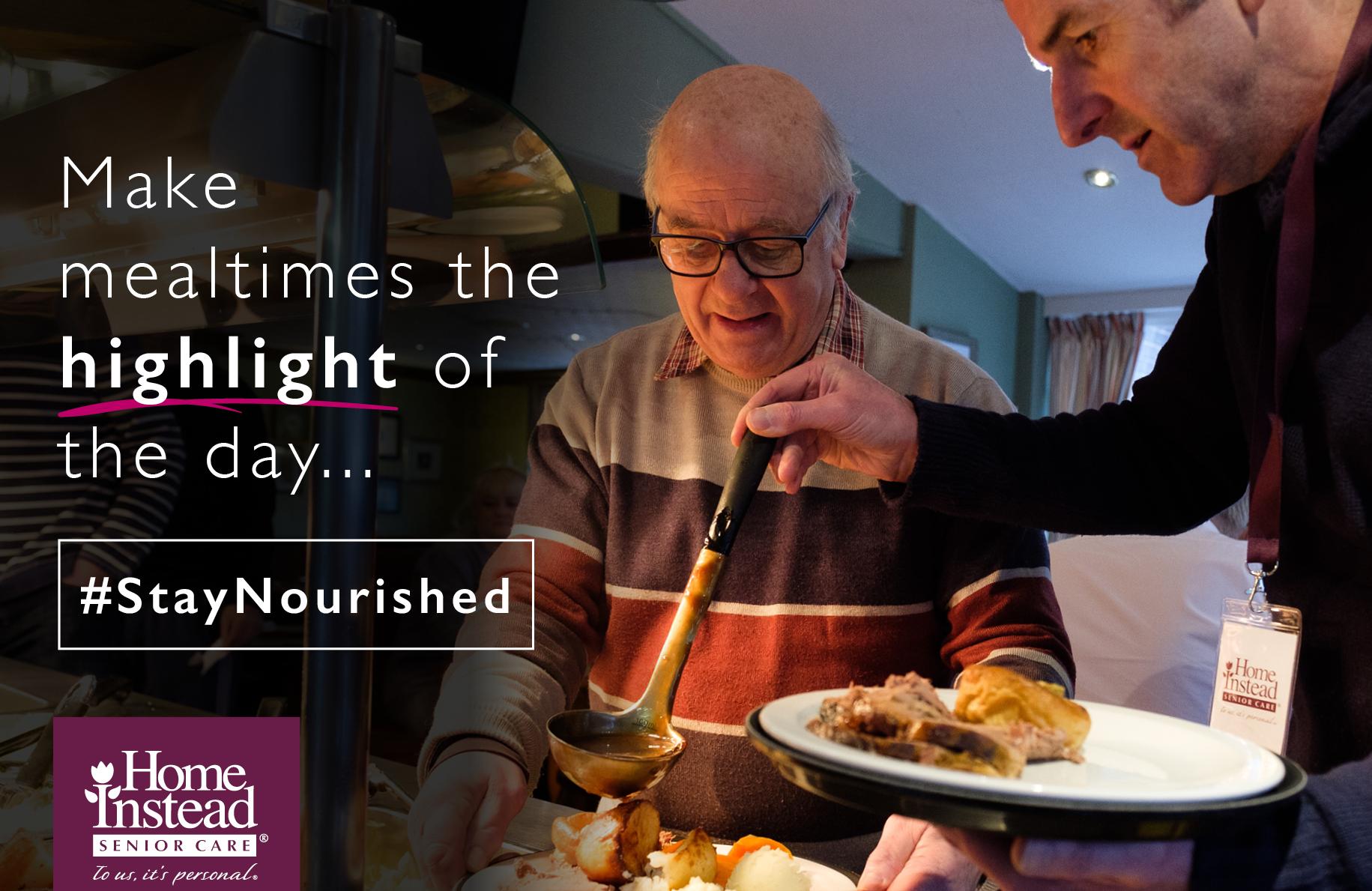 CAREGiver preparing and serving meal