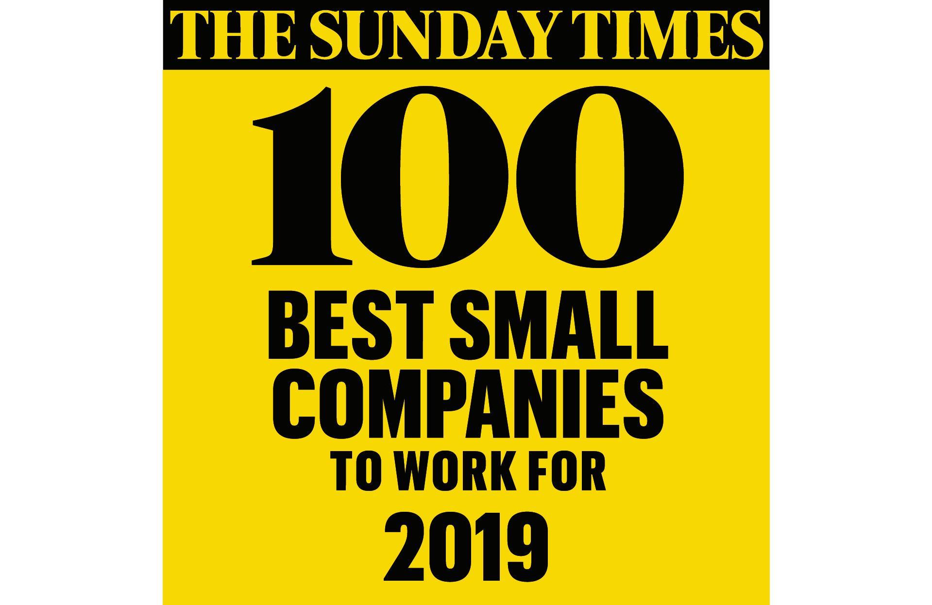 Sunday Times 100 Best Small Companies to Work For 2019 Logo
