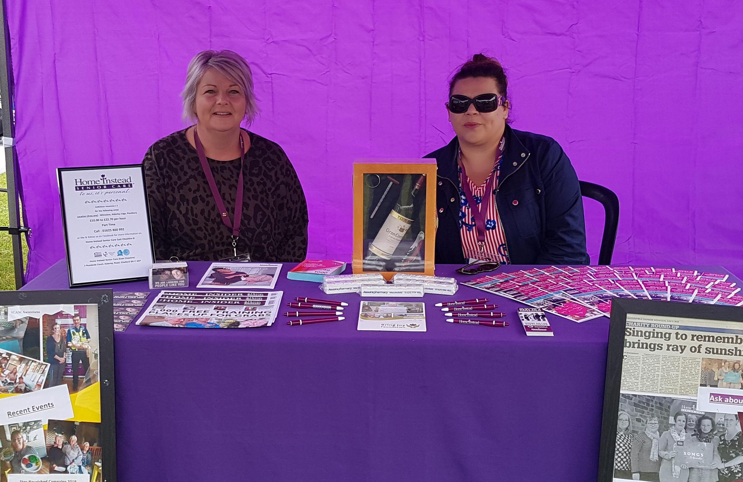 Photo of home instead CAREGivers on event stall at Wilmslow Show