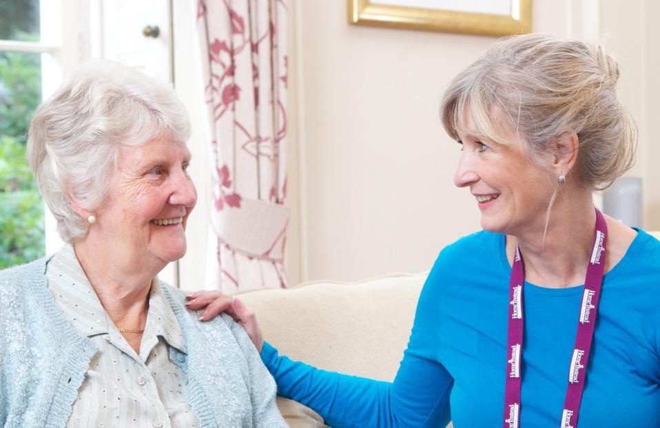 lady singing with caregiver